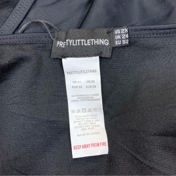 PrettyLittleThing Black High Cut Halter Bodysuit Clubwear Minimal 20 - Picture 4 of 4